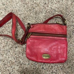 Red leather purse